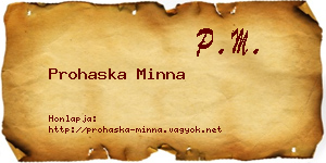 Prohaska Minna névjegykártya